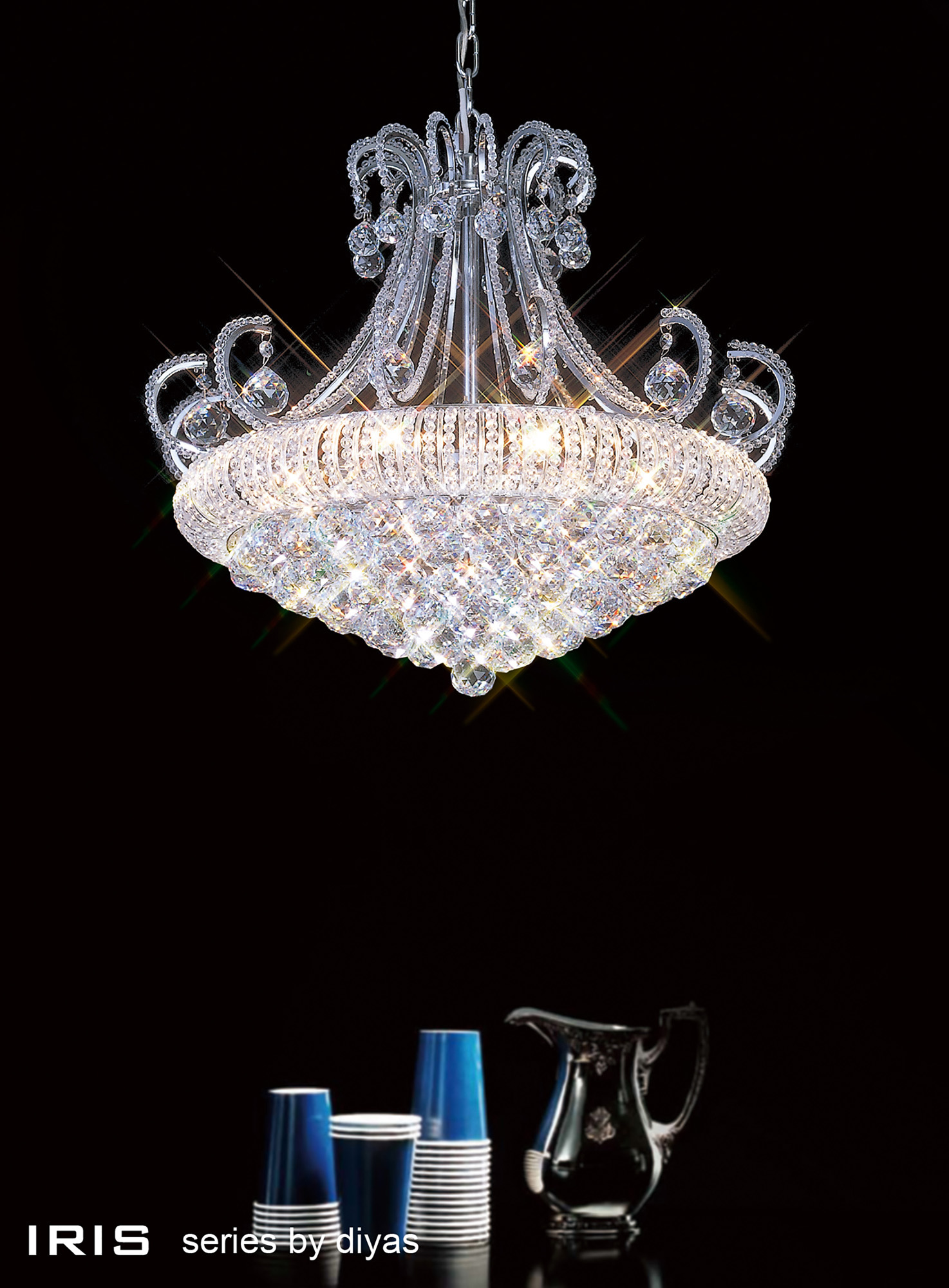 Iris Crystal Ceiling Lights Diyas Modern Chandeliers Iris Crystal Ceiling Lights Diyas Modern Chandeliers